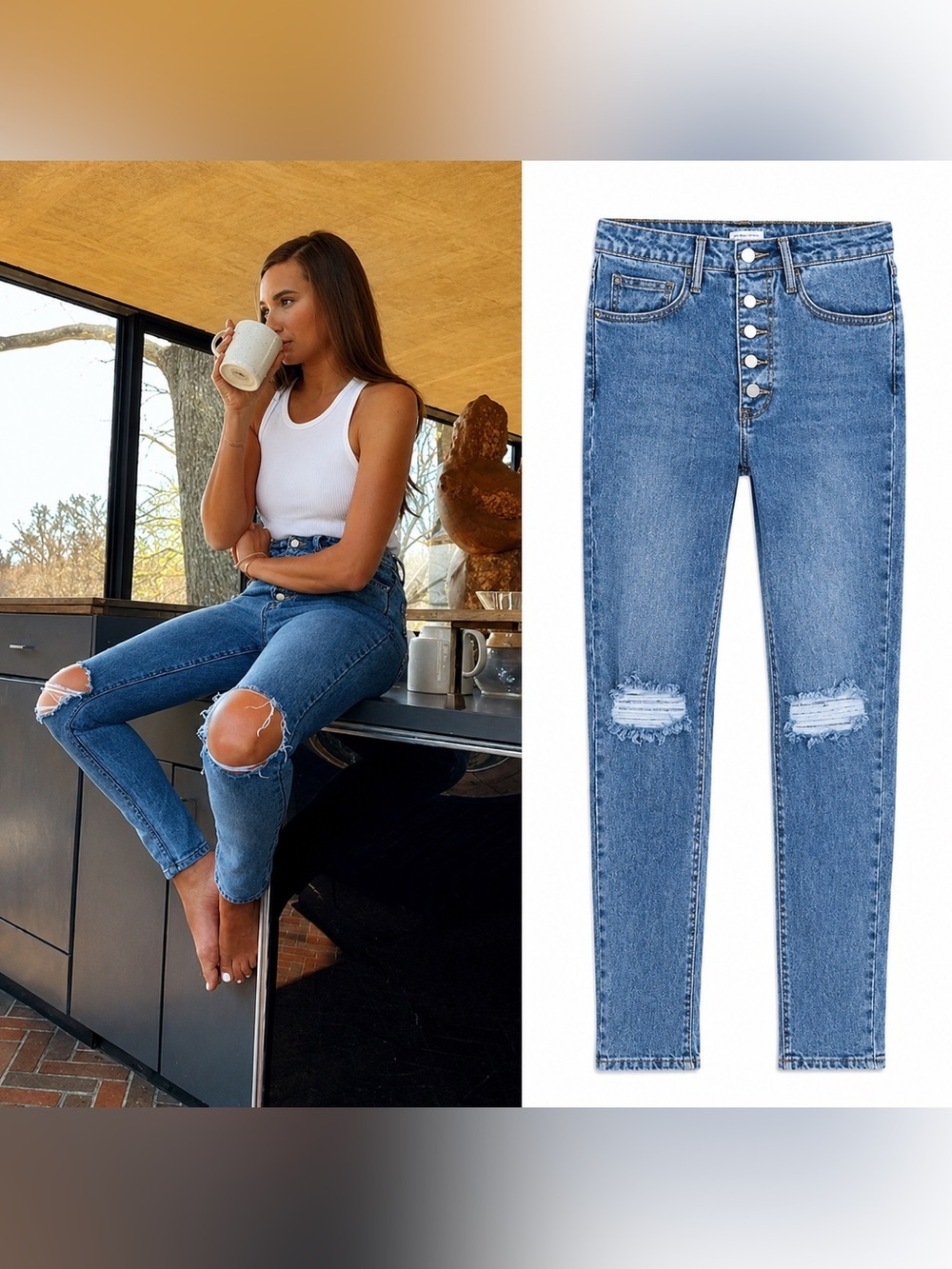 WeWoreWhat NWT Danielle high rise vintage straight jeans, size 27
